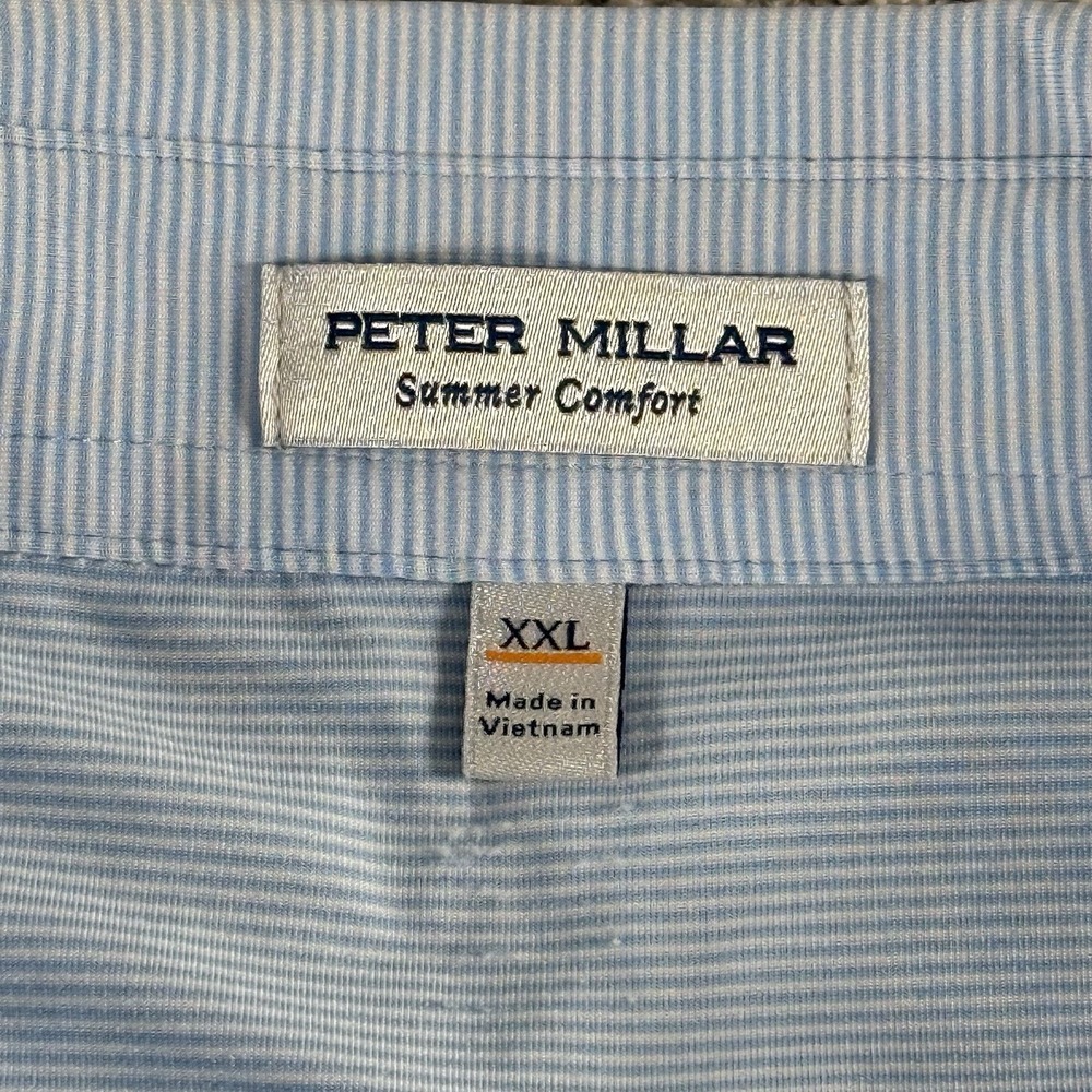 Peter Millar Polo Shirt Men XXL Blue Performance Summer Comfort NV5 Invitational - Picture 4 of 15